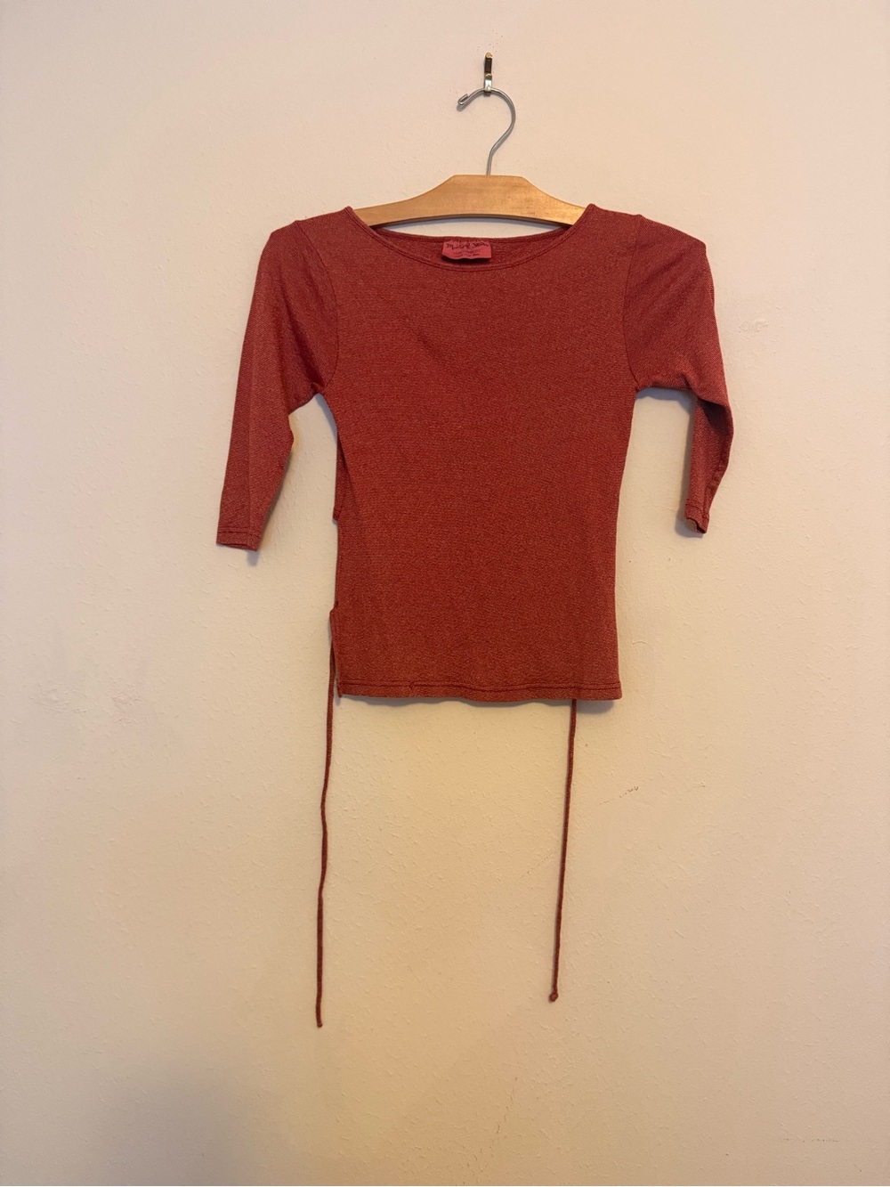 Michael Stars Rust Tie-Side Short Sleeve Top